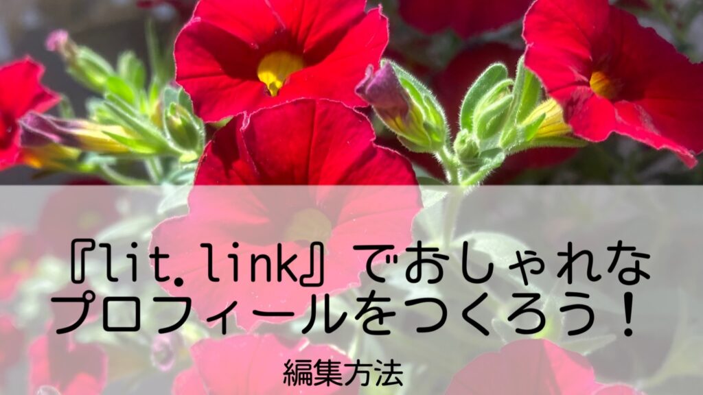 『lit.link（リットリンク）』でおしゃれなプロフィールをつくろう【編集方法】